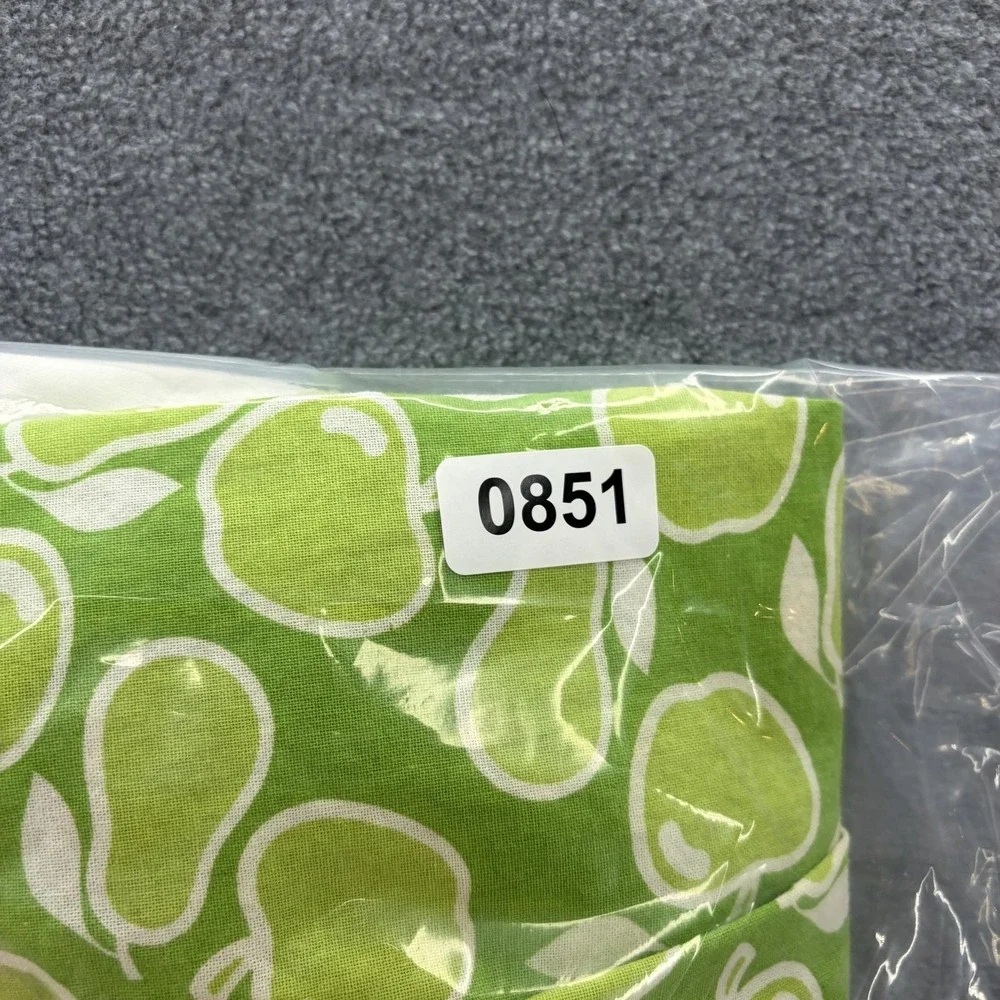 Green Fruit Apron Womens OS Apple Pear Print Ruffle Pocket Retro Rockabilly